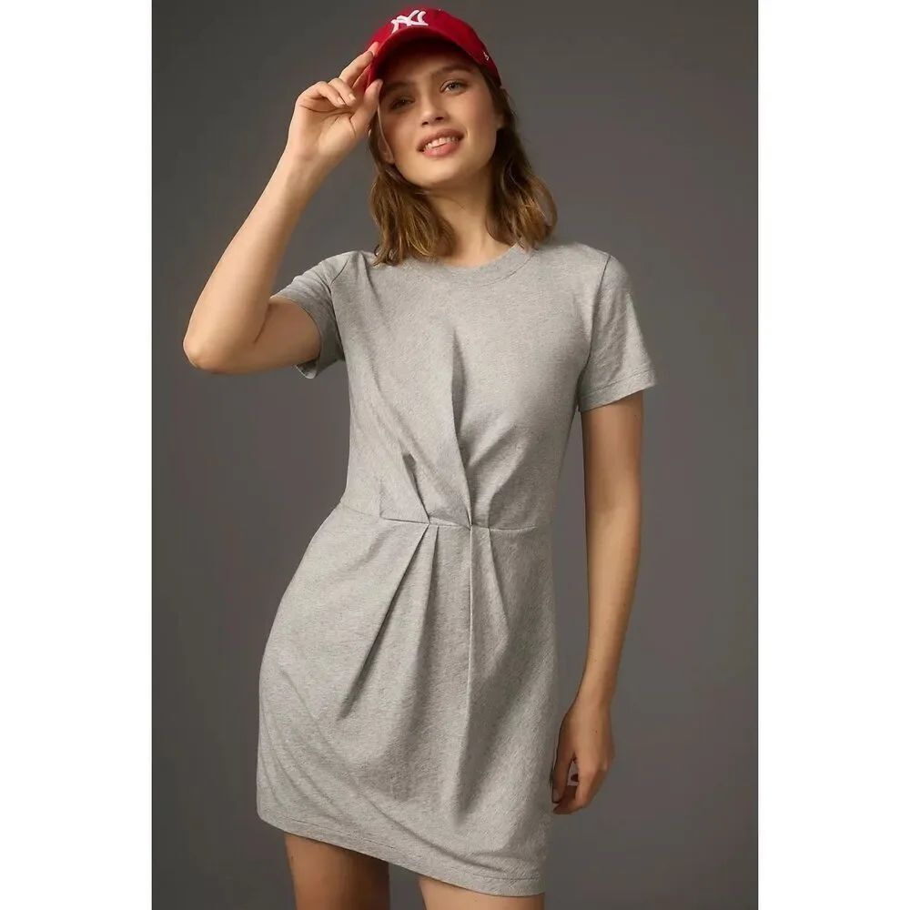 Anthropologie Nation LTD Los Angeles ShortSleeve Fortuna Dress In Grey Small